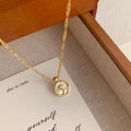 Rose Pearl Coin Necklace