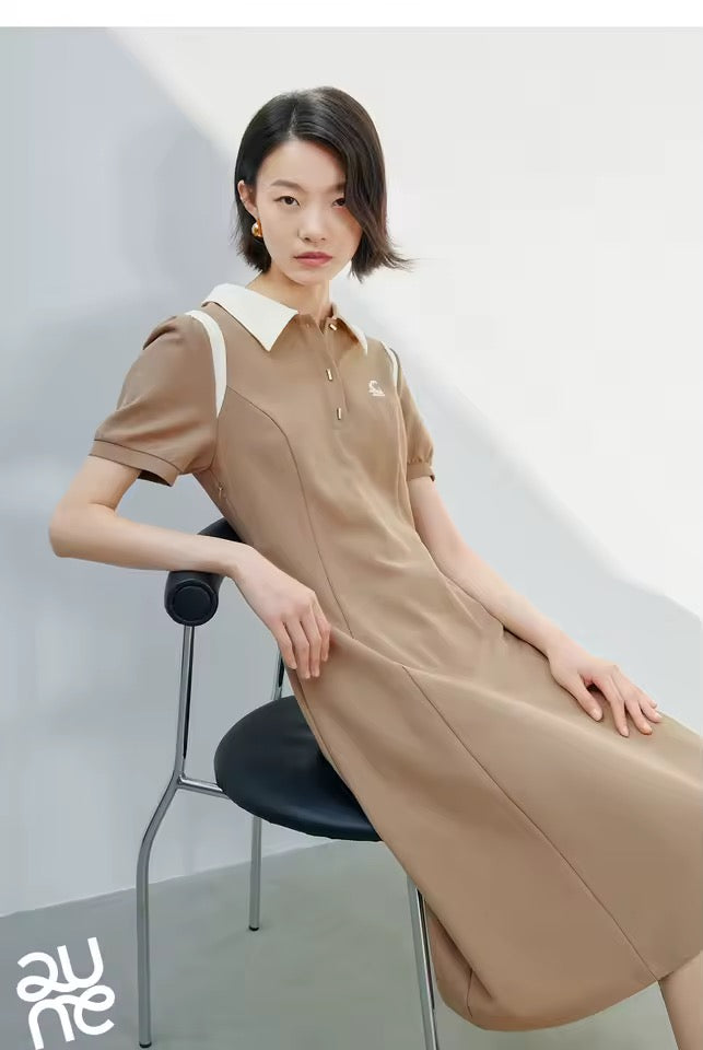 Contrast Polo Dress