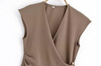 Asymmetric Wrap V-Neck Vest