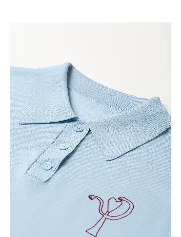 Ice Silk Embroidered Polo