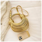 Handwoven Metallic Knot Bag