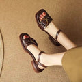 Retro Leather Buckle Sandals
