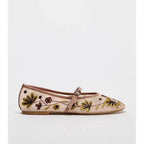 Vintage Floral Embroidered Mary Janes
