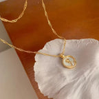 Rose Pearl Coin Necklace