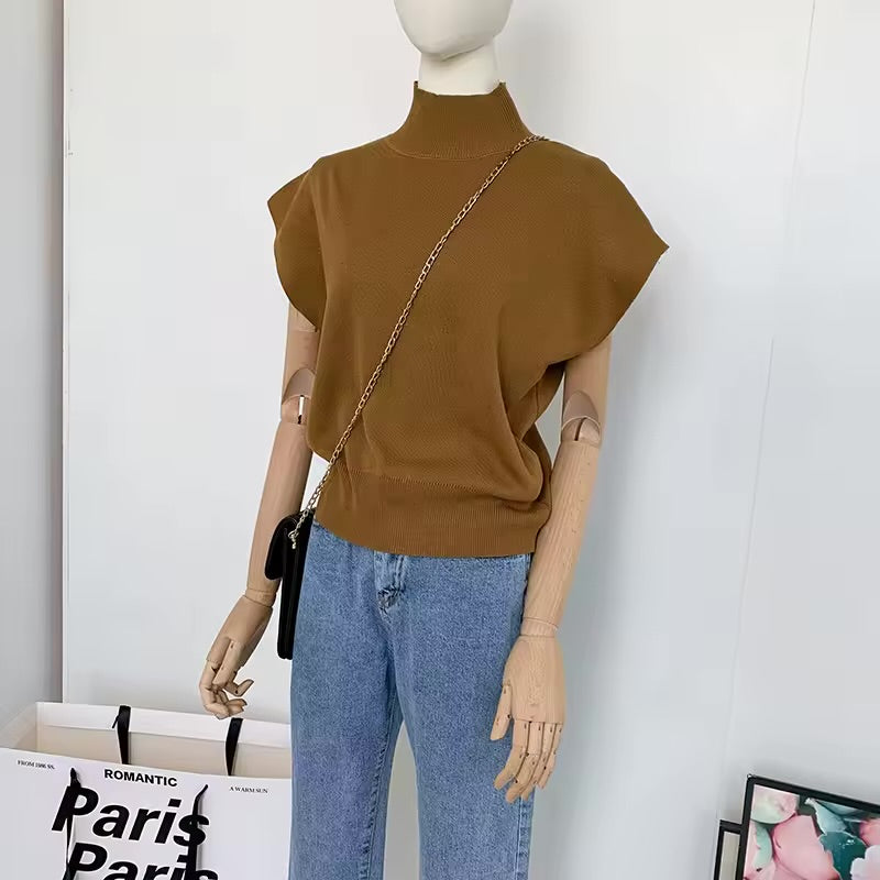Elegant Knit V-Neck Blouse