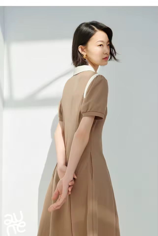 Contrast Polo Dress