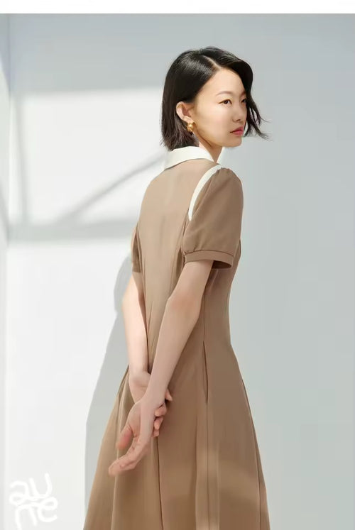 Contrast Polo Dress