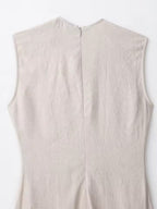 Linen Midi Dress with Belt
