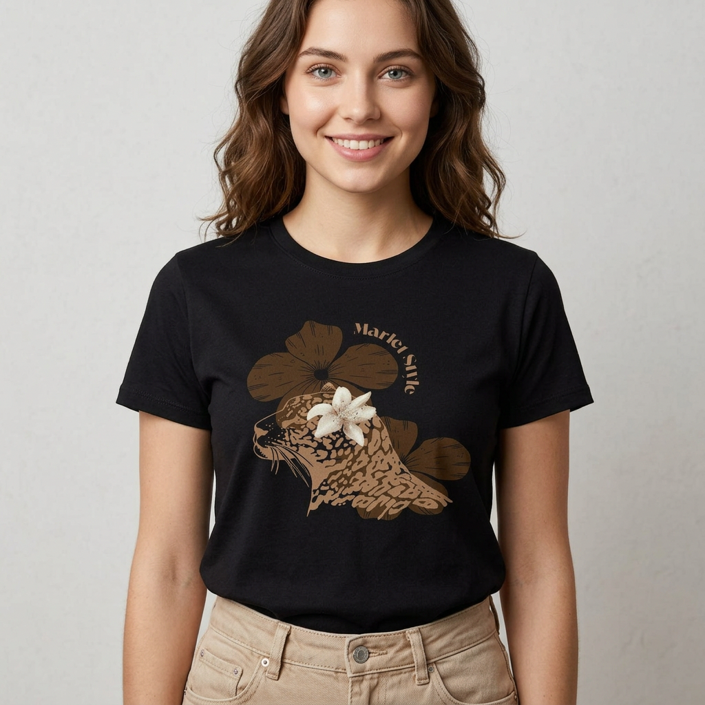 Round-Neck Basic Cotton T-shirt