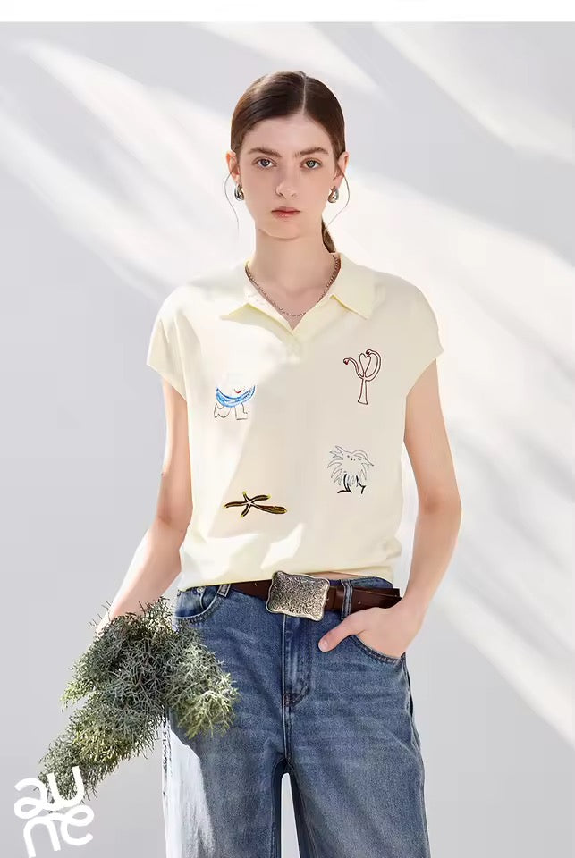 Ice Silk Embroidered Polo