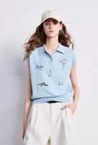 Ice Silk Embroidered Polo