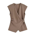Asymmetric Wrap V-Neck Vest