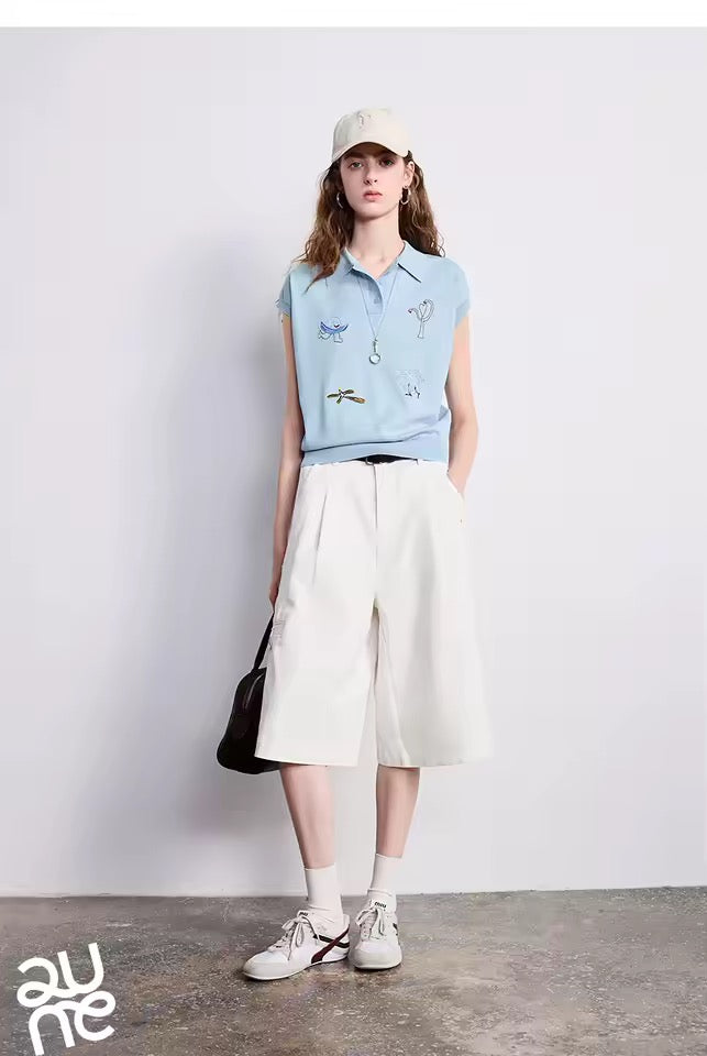 Ice Silk Embroidered Polo