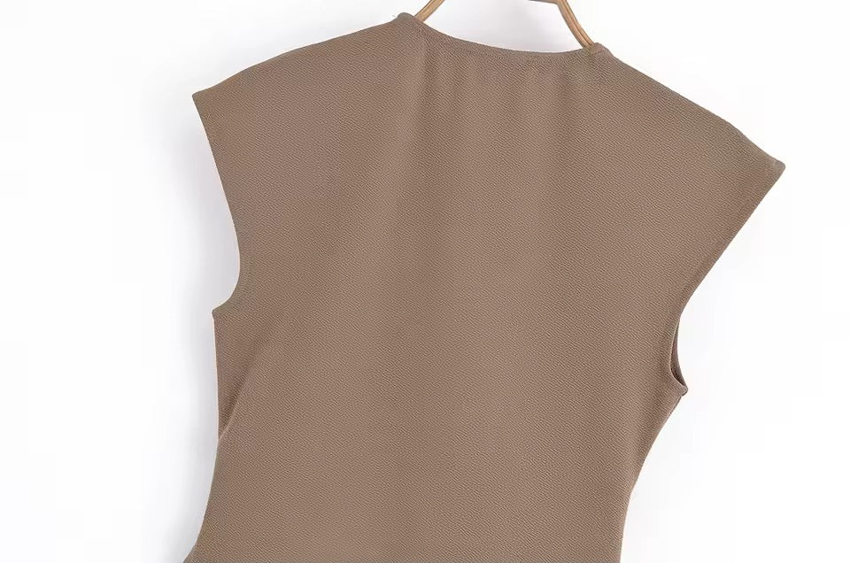 Asymmetric Wrap V-Neck Vest
