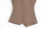 Asymmetric Wrap V-Neck Vest
