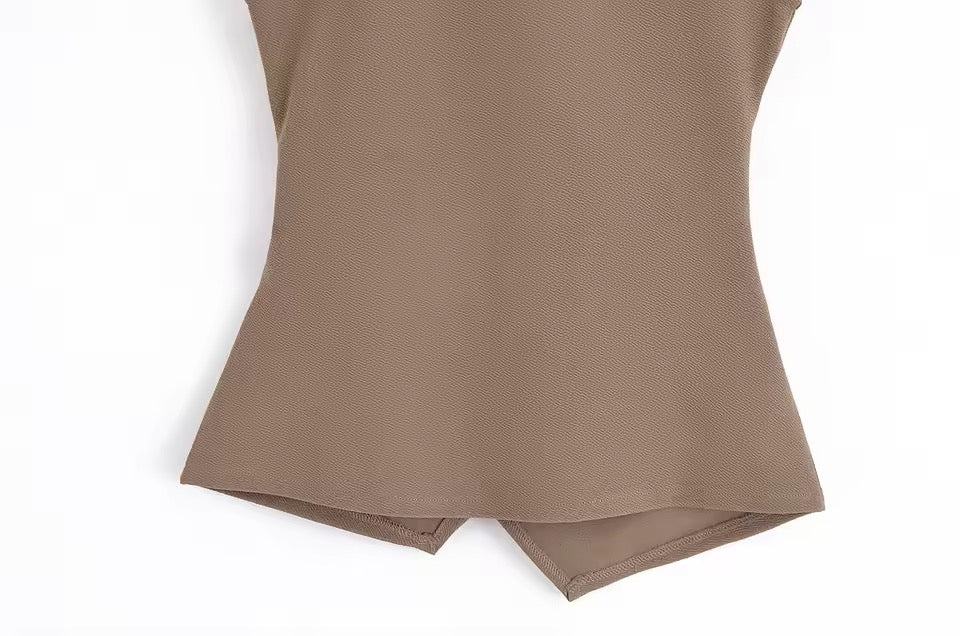 Asymmetric Wrap V-Neck Vest