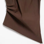 Asymmetric Pleated Sleeveless Top
