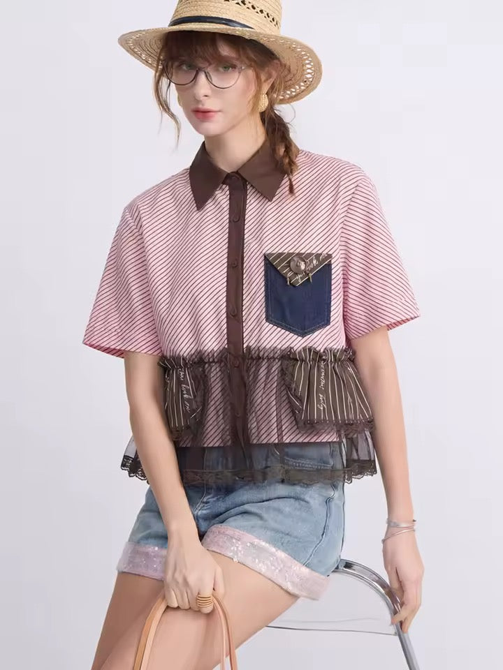 Patchwork Striped Shirt