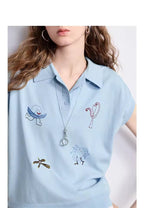 Ice Silk Embroidered Polo