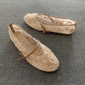 Embroidered Pearl Mary Janes
