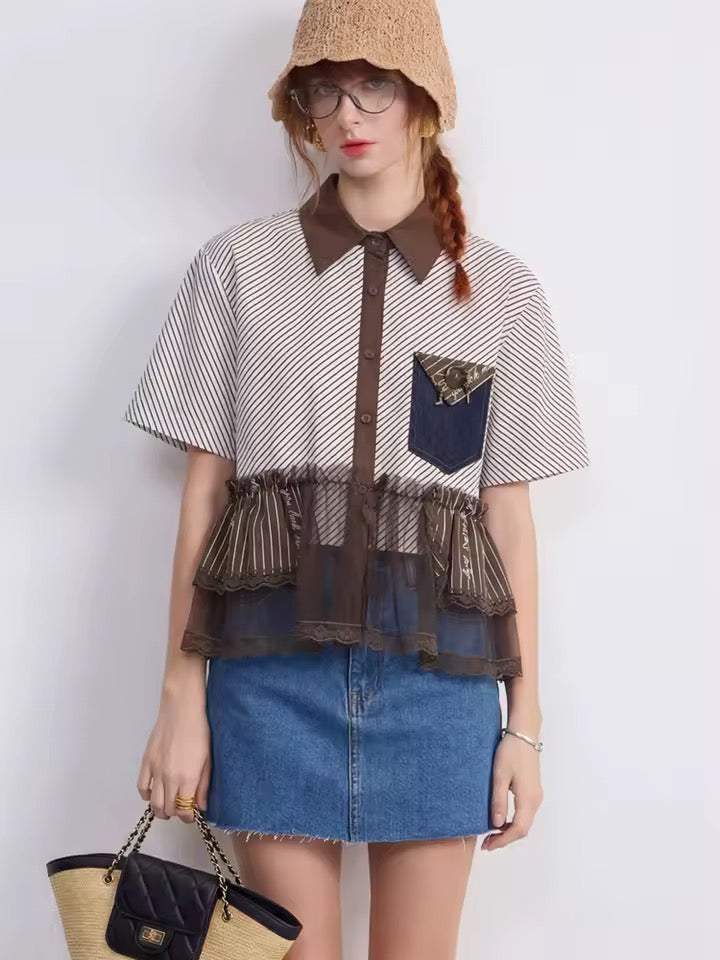 Patchwork Striped Shirt