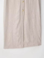 Linen Midi Dress with Belt