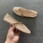 Embroidered Pearl Mary Janes