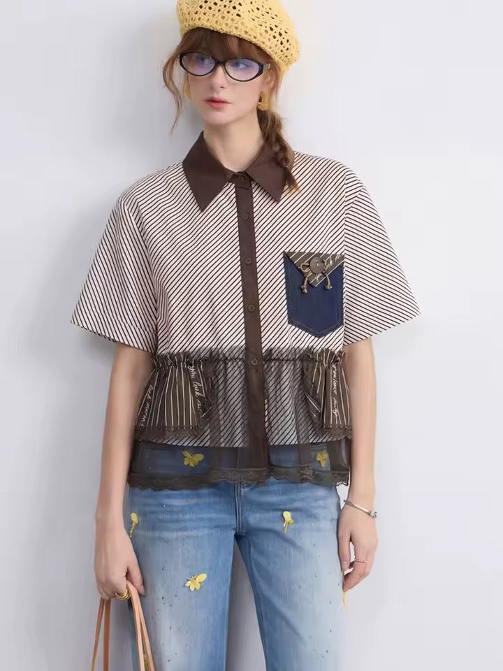 Patchwork Striped Shirt