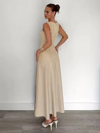 Elevated Pleated Column Dress
