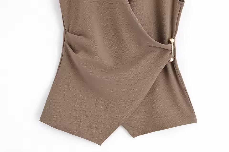 Asymmetric Wrap V-Neck Vest