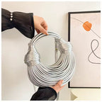 Handwoven Metallic Knot Bag