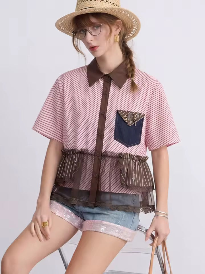 Patchwork Striped Shirt