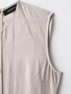 Linen Midi Dress with Belt