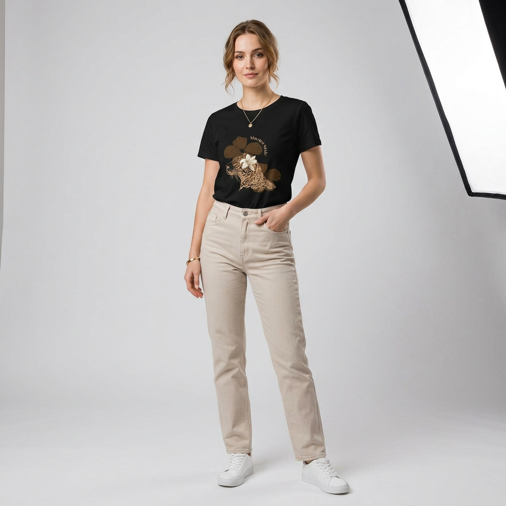 Round-Neck Basic Cotton T-shirt