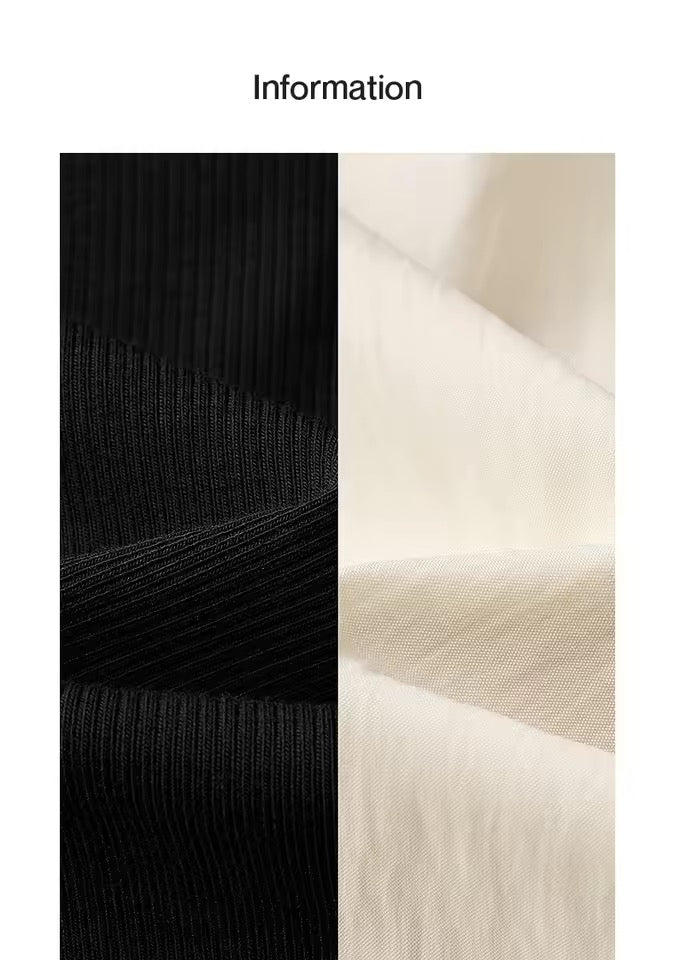Asymmetric Contrast Midi Dress