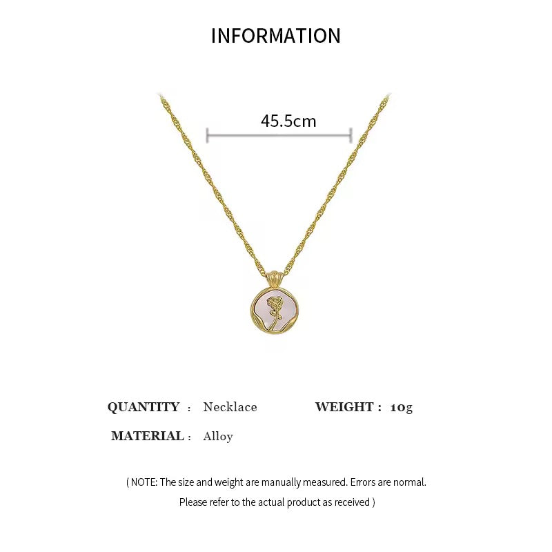 Rose Pearl Coin Necklace