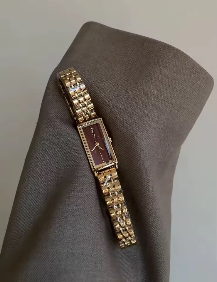 Golden Noir Rectangle Watch
