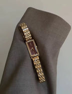 Golden Noir Rectangle Watch