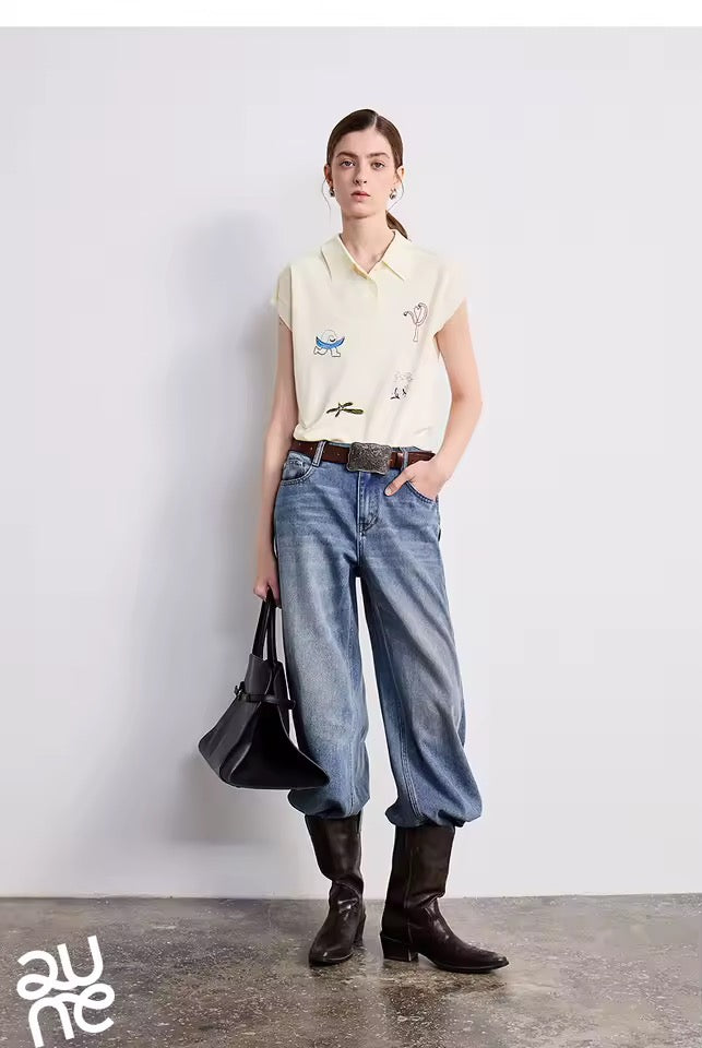 Ice Silk Embroidered Polo