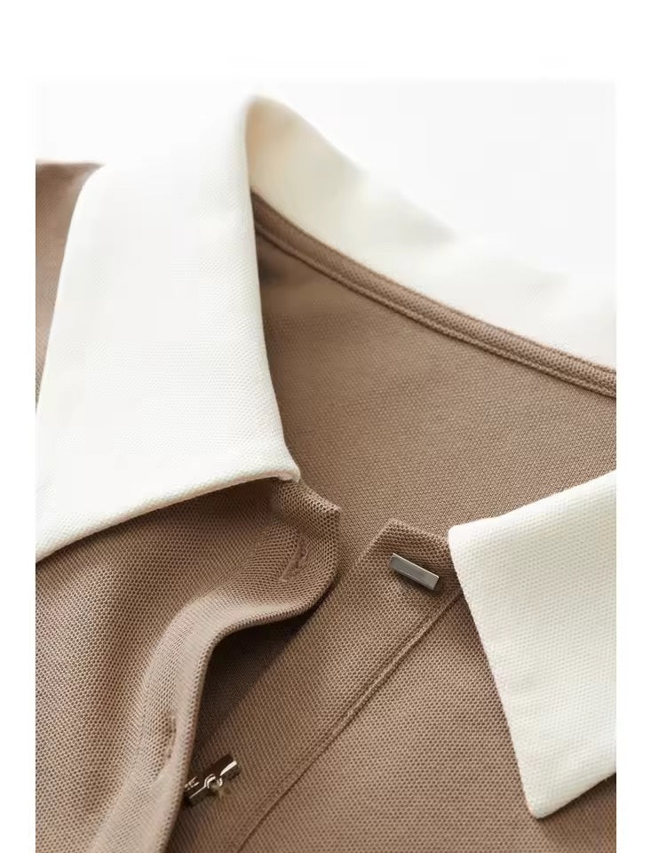 Contrast Polo Dress