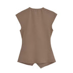 Asymmetric Wrap V-Neck Vest