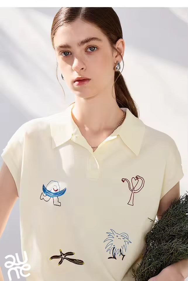 Ice Silk Embroidered Polo