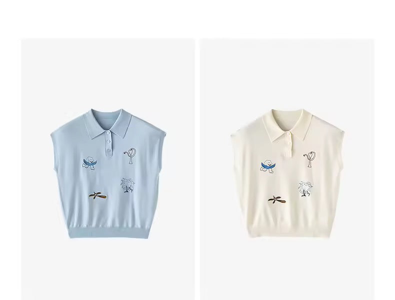 Ice Silk Embroidered Polo