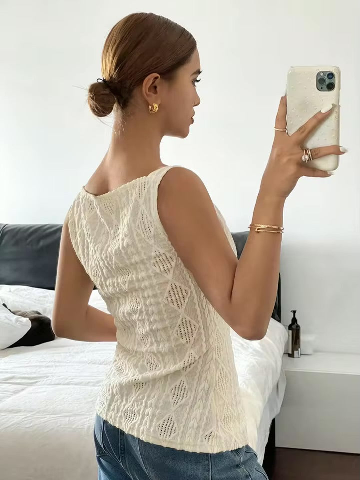 Textured Button-Up Blouse