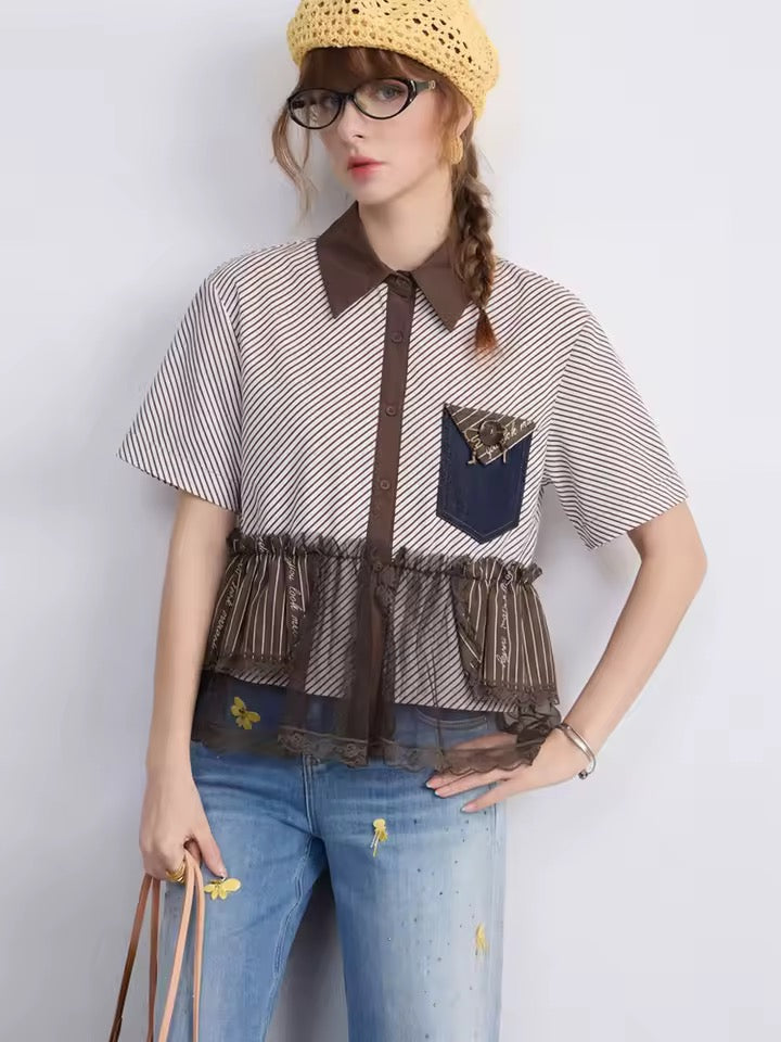 Patchwork Striped Shirt