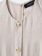 Linen Midi Dress with Belt