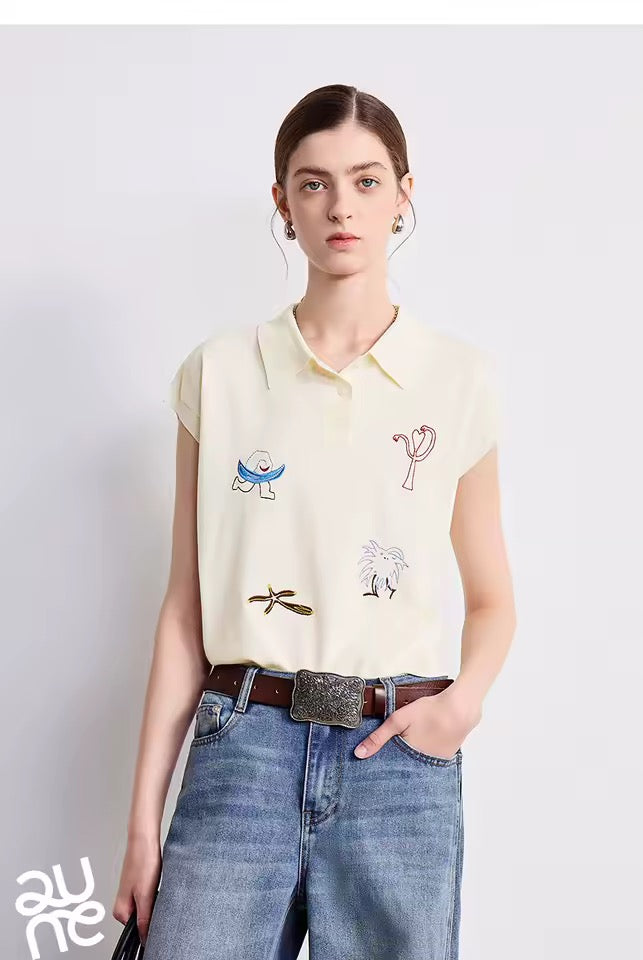 Ice Silk Embroidered Polo