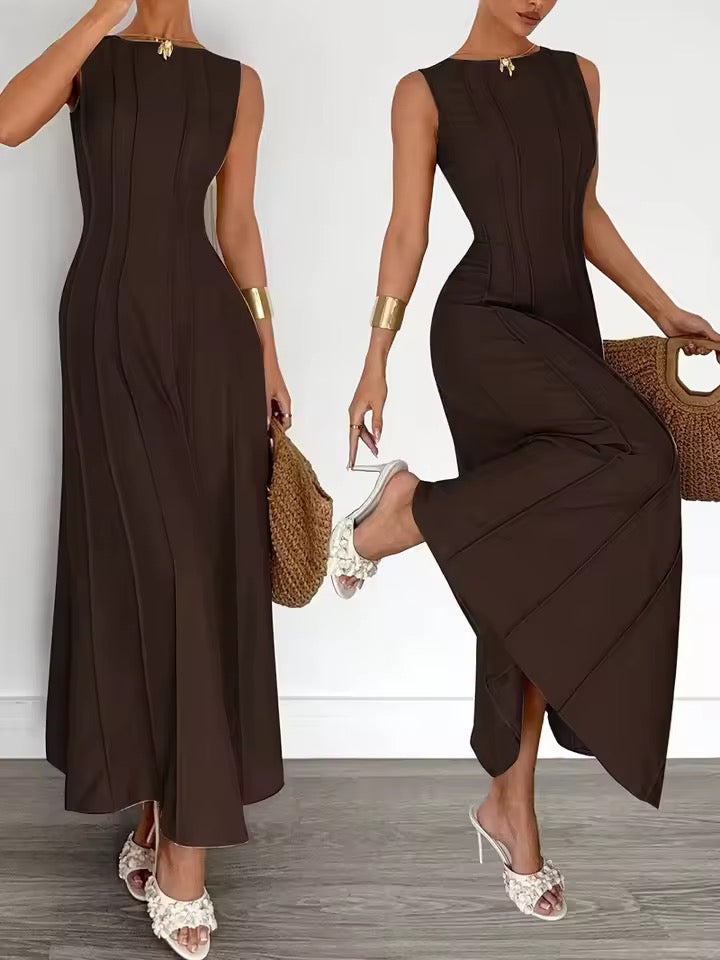 Elevated Pleated Column Dress