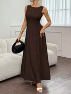 Elevated Pleated Column Dress